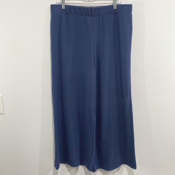 Magnolia Joanna Gains Blue Wide Leg Lounge Pants XL Comfy Casual USA MADE - Picture 1 of 5